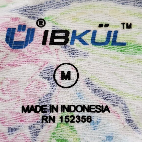 IBKUL 3/4 Bell Sleeve Collared Floral Sporty Athletic Top Size Medium UPF50+ - Picture 11 of 13